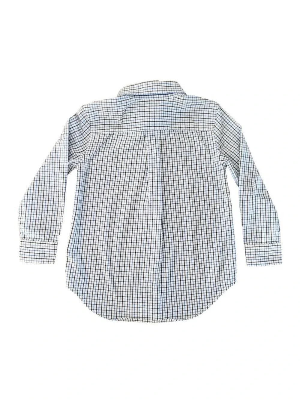 Chaps Boys Small Plaid Shirt Blue Button Down Size 5/6 Long Sleeve